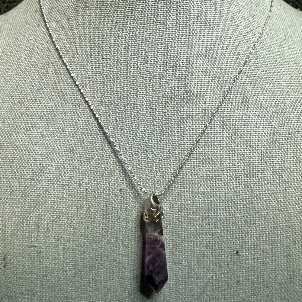 Amethyst Pendant with 18k GP Chain Necklace